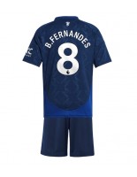 Manchester United Bruno Fernandes #8 Bortedraktsett Barn 2024-25 Korte ermer (+ bukser)